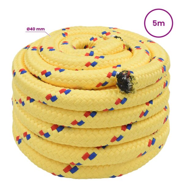 vidaXL Viacúčelové úžitkové lano 40 mm 5 m Žltá PP – Obrázok 5