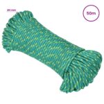 vidaXL Viacúčelové úžitkové lano 4 mm 50 m Zelená PP – Obrázok 7