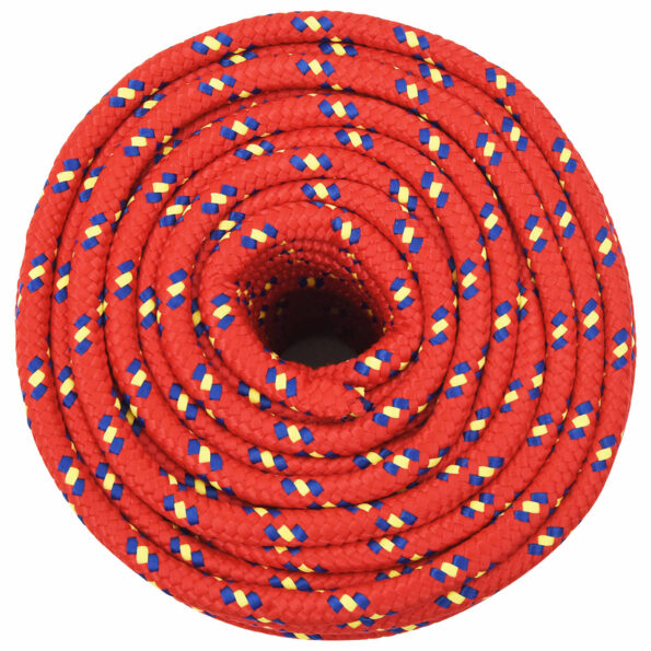 vidaXL Viacúčelové úžitkové lano 14 mm 25 m Červená PP – Obrázok 3