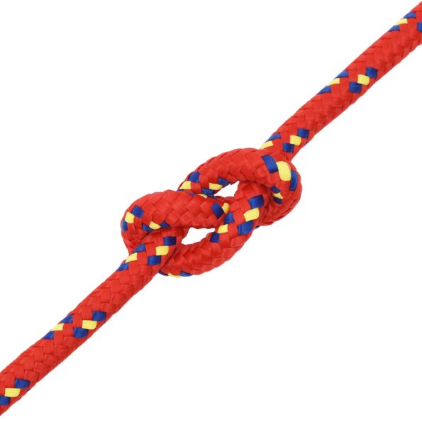 vidaXL Viacúčelové úžitkové lano 14 mm 25 m Červená PP – Obrázok 5