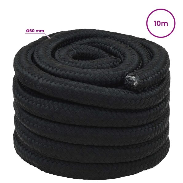 vidaXL Viacúčelové úžitkové lano 60 mm 10 m Čierna PP – Obrázok 5