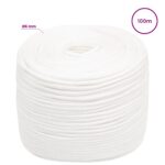 vidaXL Viacúčelové úžitkové lano 6 mm 100 m Biela PP – Obrázok 6