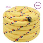 vidaXL Viacúčelové úžitkové lano 60 mm 10 m Žltá PP – Obrázok 5