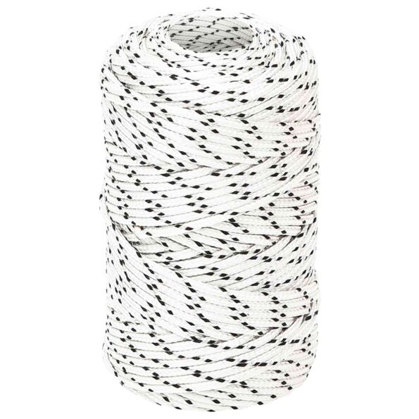 vidaXL Viacúčelové úžitkové lano 2 mm 250 m Biela Polyester – Obrázok 2