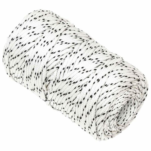 vidaXL Viacúčelové úžitkové lano 2 mm 250 m Biela Polyester – Obrázok 3