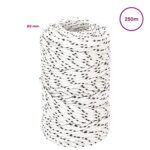 vidaXL Viacúčelové úžitkové lano 2 mm 250 m Biela Polyester – Obrázok 6