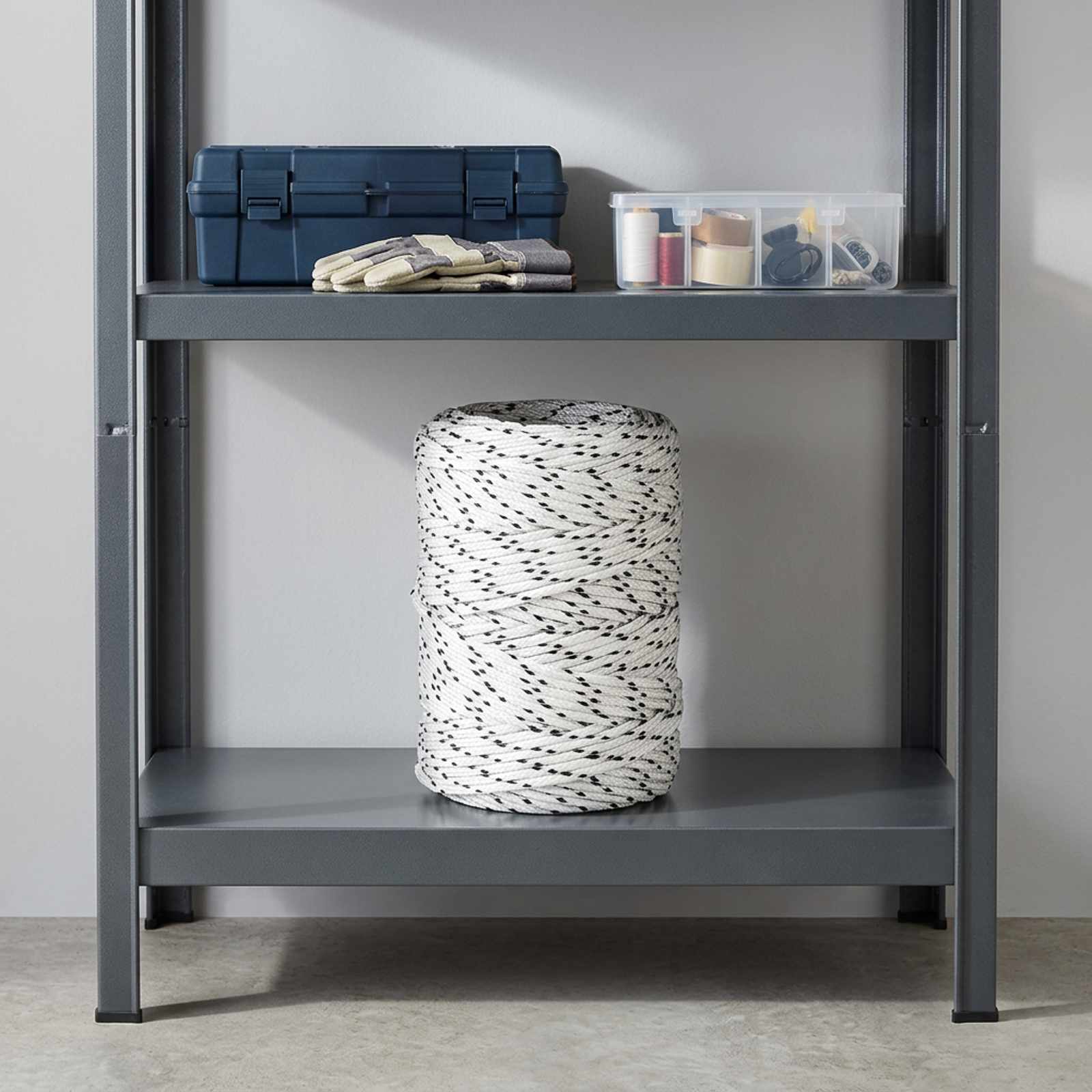 3473443_1.jpg vidaXL Viacúčelové úžitkové lano 2 mm 50 m Biela Polyester – Obrázok 1