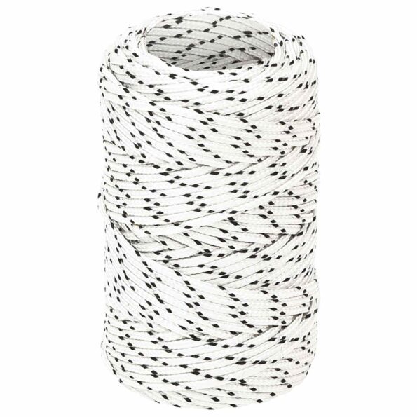 vidaXL Viacúčelové úžitkové lano 2 mm 50 m Biela Polyester – Obrázok 2