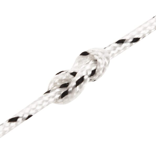 vidaXL Viacúčelové úžitkové lano 2 mm 50 m Biela Polyester – Obrázok 5