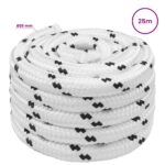 vidaXL Viacúčelové úžitkové lano 25 mm 25 m Biela Polyester – Obrázok 5