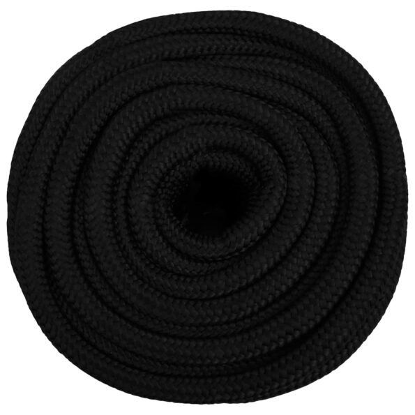 vidaXL Viacúčelové úžitkové lano 16 mm 50 m Čierna Polyester – Obrázok 3