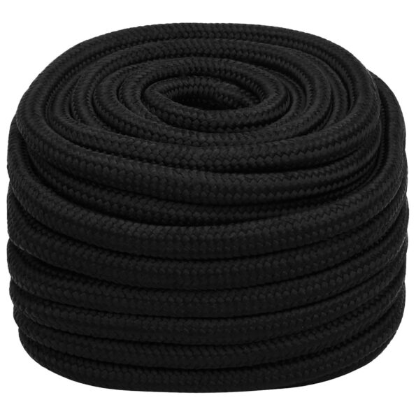 vidaXL Viacúčelové úžitkové lano 25 mm 50 m Čierna Polyester – Obrázok 2