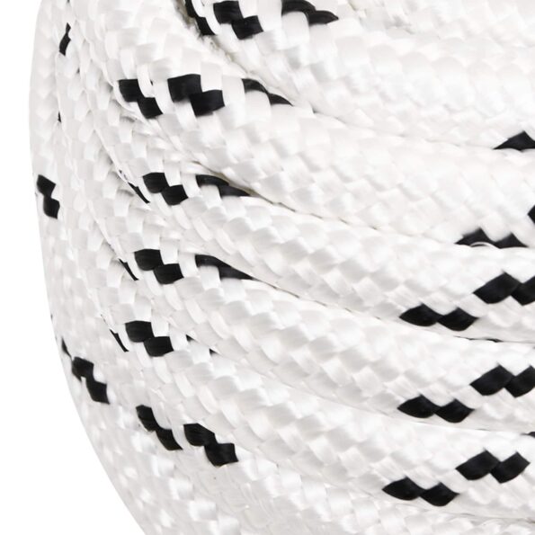 vidaXL Viacúčelové úžitkové lano 18 mm 50 m Biela Polyester – Obrázok 4