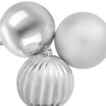 vidaXL Vianočná guľa set XL 15 ks Strieborná Ø 10 cm Plast – Obrázok 4