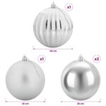 vidaXL Sada vianočných gulí XXL 4 ks Strieborná Ø 20 cm Plast – Obrázok 5