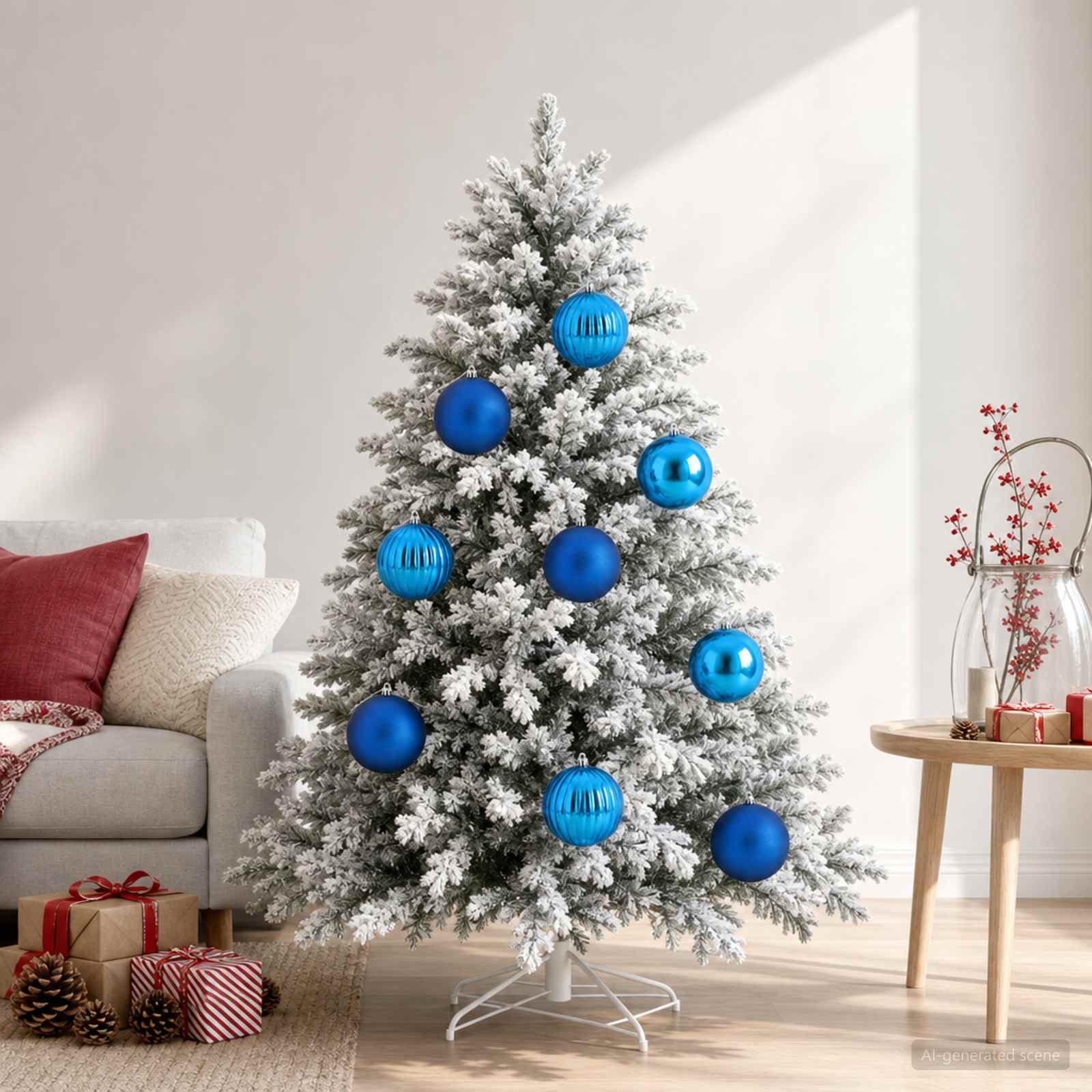 3473547_1.jpg vidaXL Vianočná guľa set XL 9 ks Modrá Ø 15 cm Plast – Obrázok 1