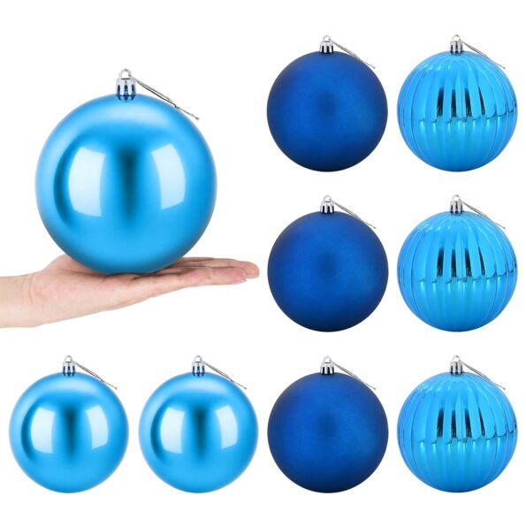 vidaXL Vianočná guľa set XL 9 ks Modrá Ø 15 cm Plast – Obrázok 2