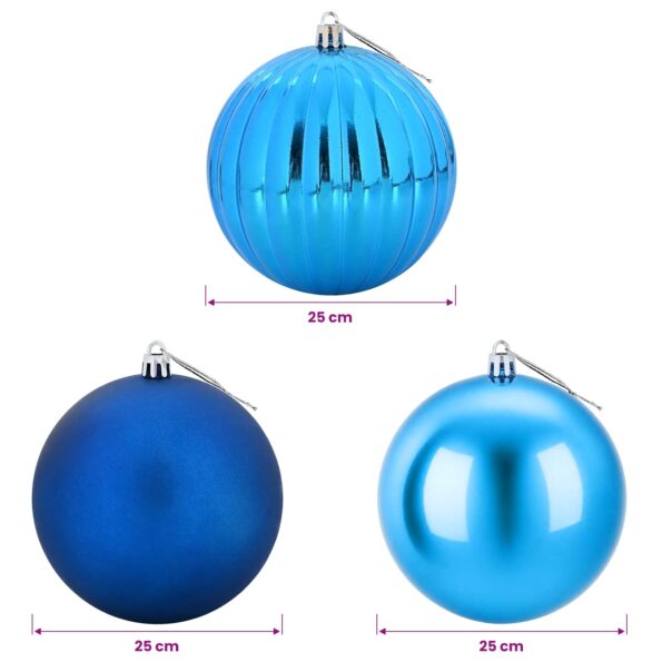vidaXL Sada vianočných gulí XXL 3 ks Modrá Ø 25 cm Plast – Obrázok 5