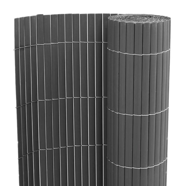 vidaXL Záhradný plot obojstranný sivý 1,8x3 m PVC – Obrázok 6