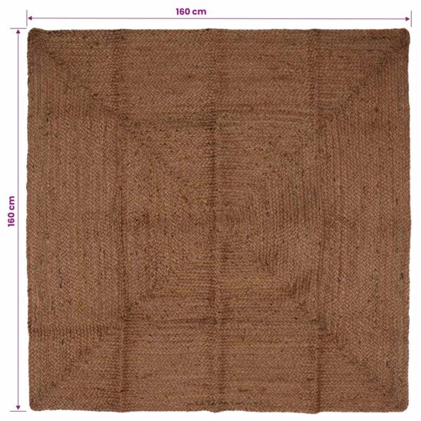 vidaXL Koberec do oblasti Sivá 160 x 160 cm Juta – Obrázok 5