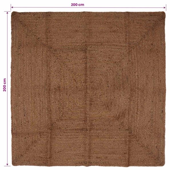 vidaXL Koberec do oblasti Sivá 200 x 200 cm Juta – Obrázok 5