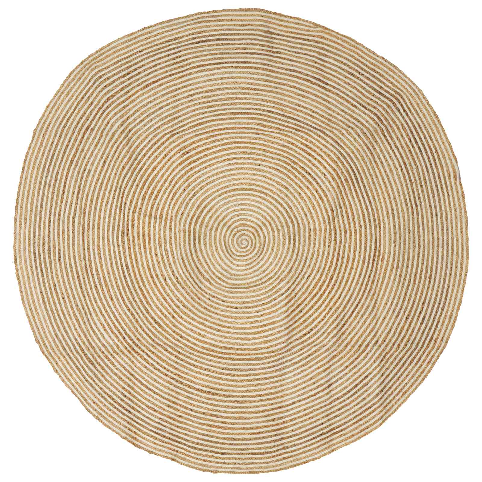 42010753_1.jpg vidaXL Koberec do oblasti Biela Ø 240 cm Juta – Obrázok 1