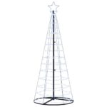 vidaXL LED vianočný stromček EKENAS 250 cm 390 LED Studená biela Oceľ – Obrázok 2