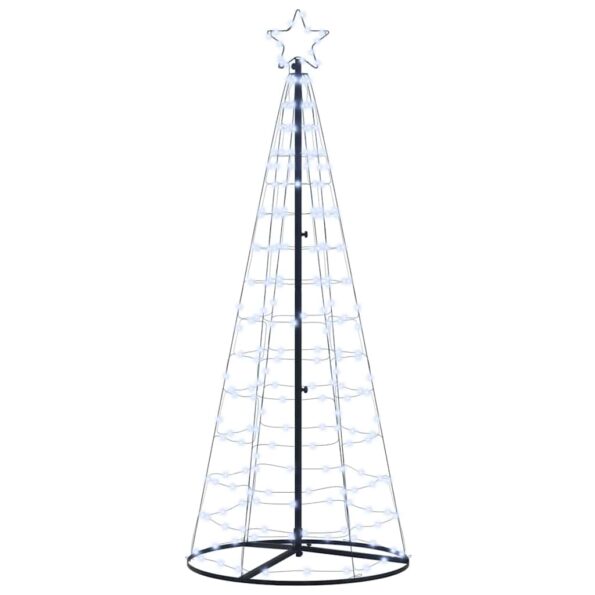 vidaXL LED vianočný stromček EKENAS 250 cm 390 LED Studená biela Oceľ – Obrázok 2
