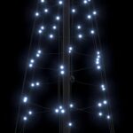 vidaXL LED vianočný stromček EKENAS 250 cm 390 LED Studená biela Oceľ – Obrázok 7