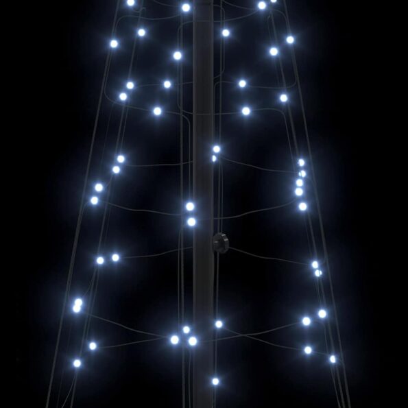 vidaXL LED vianočný stromček EKENAS 250 cm 390 LED Studená biela Oceľ – Obrázok 7
