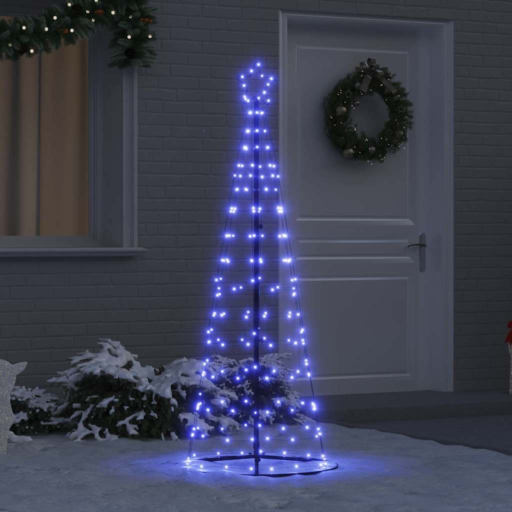 42018760_1.jpg vidaXL LED vianočný stromček EKENAS 250 cm 390 LED Modrá Oceľ Modrá – Obrázok 1