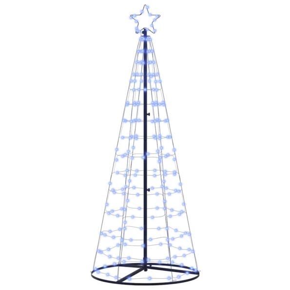 vidaXL LED vianočný stromček EKENAS 250 cm 390 LED Modrá Oceľ Modrá – Obrázok 2