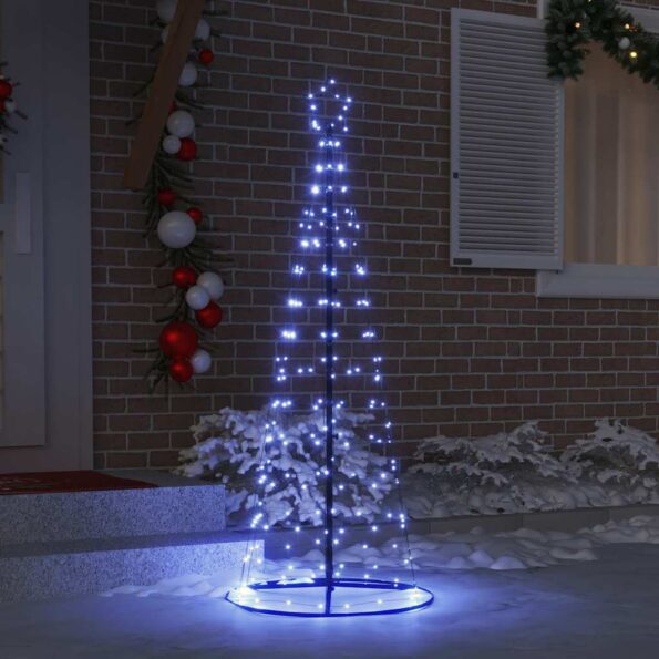 vidaXL LED vianočný stromček EKENAS 250 cm 390 LED Modrá Oceľ Modrá – Obrázok 3