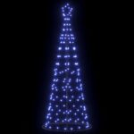 vidaXL LED vianočný stromček EKENAS 250 cm 390 LED Modrá Oceľ Modrá – Obrázok 4