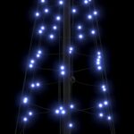vidaXL LED vianočný stromček EKENAS 250 cm 390 LED Modrá Oceľ Modrá – Obrázok 7