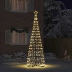 vidaXL LED vianočný stromček EKENAS 400 cm 800 LED Teplá biela Oceľ