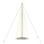 vidaXL LED vianočný stromček EKENAS 400 cm 800 LED Teplá biela Oceľ – Obrázok 2