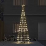 vidaXL LED vianočný stromček EKENAS 400 cm 800 LED Teplá biela Oceľ – Obrázok 3