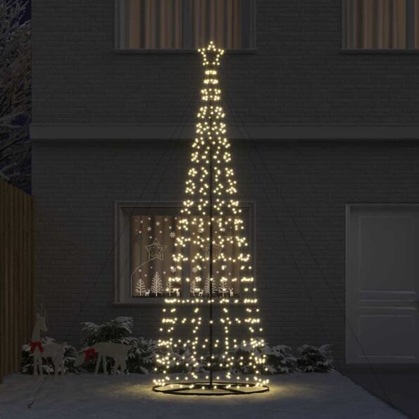 vidaXL LED vianočný stromček EKENAS 400 cm 800 LED Teplá biela Oceľ – Obrázok 3