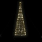 vidaXL LED vianočný stromček EKENAS 400 cm 800 LED Teplá biela Oceľ – Obrázok 4