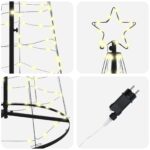 vidaXL LED vianočný stromček EKENAS 400 cm 800 LED Teplá biela Oceľ – Obrázok 6