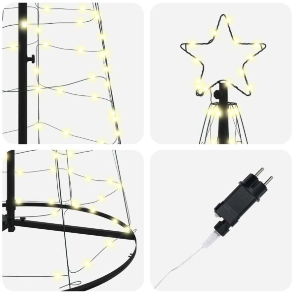 vidaXL LED vianočný stromček EKENAS 400 cm 800 LED Teplá biela Oceľ – Obrázok 6
