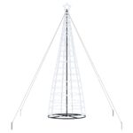vidaXL LED vianočný stromček EKENAS 400 cm 800 LED Studená biela Oceľ – Obrázok 2