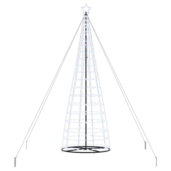 vidaXL LED vianočný stromček EKENAS 400 cm 800 LED Studená biela Oceľ – Obrázok 2