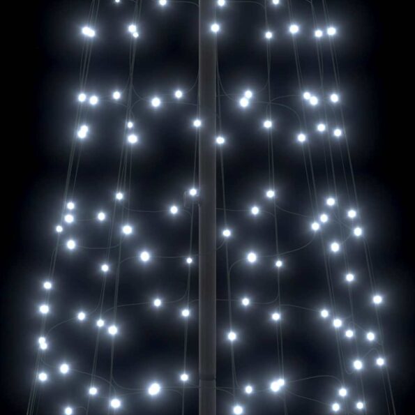 vidaXL LED vianočný stromček EKENAS 400 cm 800 LED Studená biela Oceľ – Obrázok 7