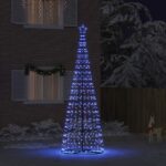 vidaXL LED vianočný stromček EKENAS 400 cm 800 LED Modrá Oceľ Modrá
