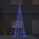 vidaXL LED vianočný stromček EKENAS 400 cm 800 LED Modrá Oceľ Modrá – Obrázok 3