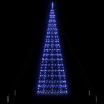 vidaXL LED vianočný stromček EKENAS 400 cm 800 LED Modrá Oceľ Modrá – Obrázok 5