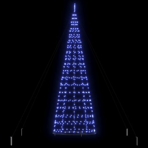 vidaXL LED vianočný stromček EKENAS 400 cm 800 LED Modrá Oceľ Modrá – Obrázok 5