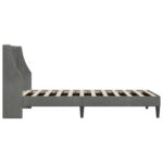 vidaXL Rám postele s čelnou doskou Tmavosivá 100 x 190 cm Zamat – Obrázok 5